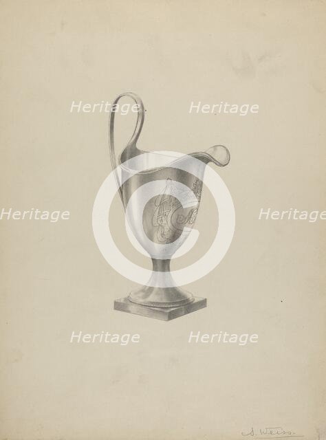 Silver Tea Set Creamer, 1935/1942. Creator: Simon Weiss.