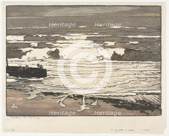 The Breaking Waves, Tide of September 1901, 1901. Creator: Auguste Louis Lepère (French, 1849-1918).