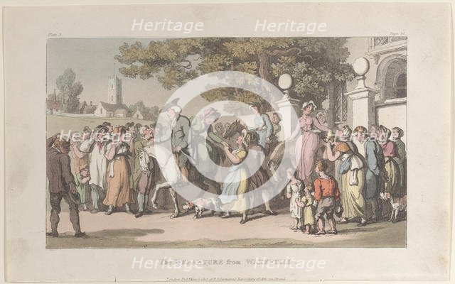 The Departure from Wakefield, from "The Vicar of Wakefield", May 1, 1817., May 1, 1817. Creator: Thomas Rowlandson.