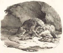 Lion Devouring a Horse, 1823. Creator: Theodore Gericault.
