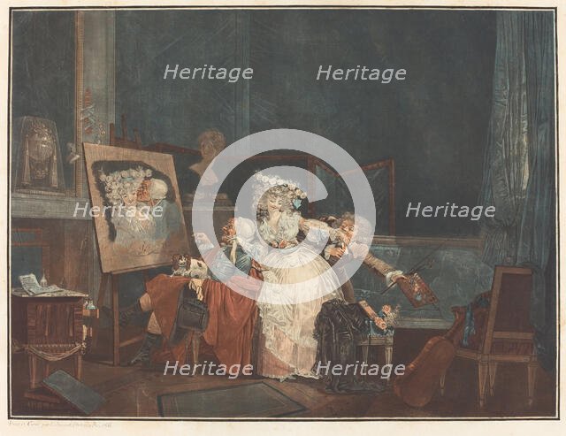 Les Deux Baisers (The Two Kisses), 1786. Creator: Debucourt, Philibert-Louis (1755-1832).