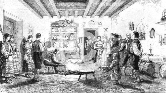 ''Christmas in Servia -- Preparing the National Dish', 1890. Creator: Unknown.