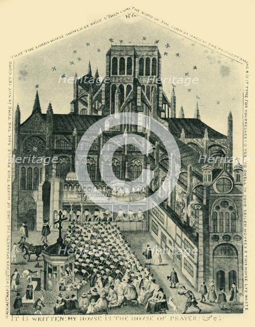 'Preaching at St. Paul's Cross in the Seventeenth Century', (1947). Creator: Unknown.
