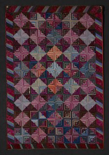 Quilt (Log Cabin), 1875-1898. Creator: Rachel M. Henderson.