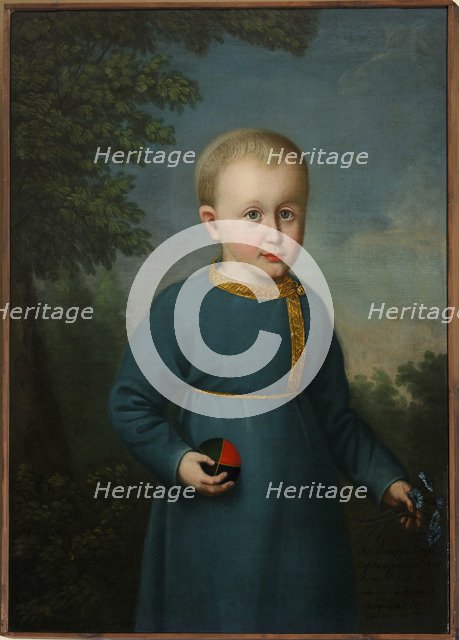 Portrait of Vasily Engelhardt (1814-1868) as child, with Ball.