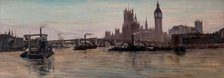The Thames at Westminster, 1878. Creator: Edwin Edwards.