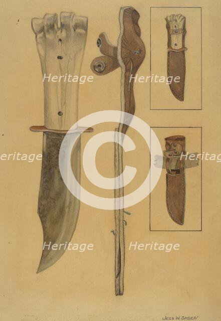 Sheath Knife, c. 1936. Creator: Jesse W. Skeen.