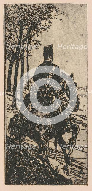 Artillery Soldier on Horseback (Soldato di artiglieria a cavallo), 1888/1890. Creator: Giovanni Fattori.