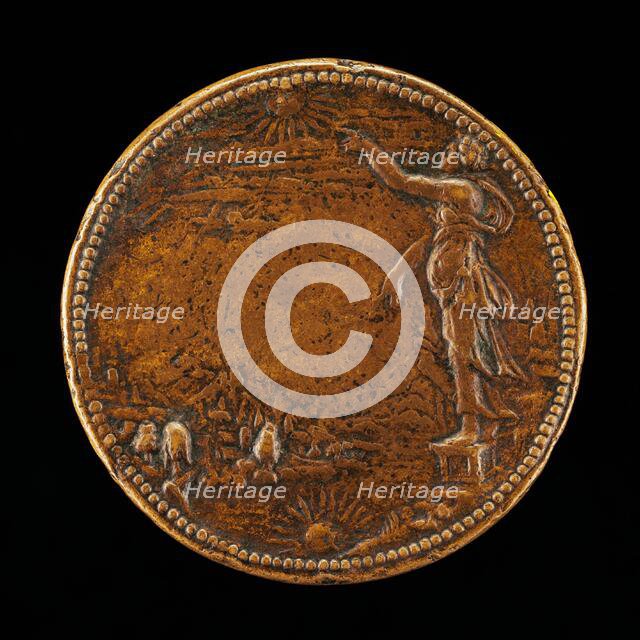 Figure beside a River [reverse], probably 1551. Creator: Pietro Paolo Galeotti.