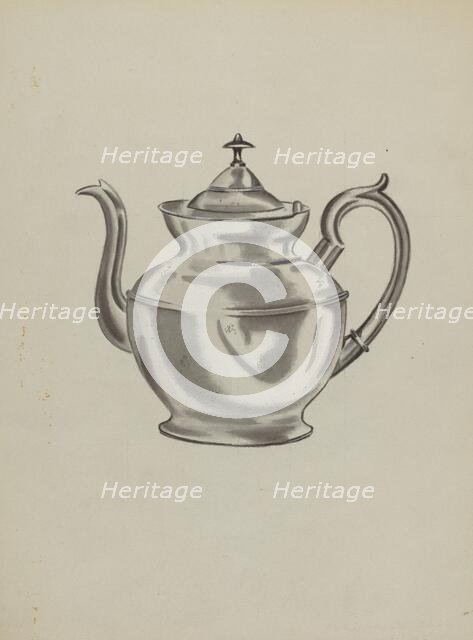 Pewter Teapot, c. 1936. Creator: Fred Peterson.