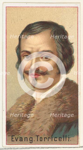 Evangelista Torricelli, printer's sample for the World's Inventors souvenir album (A25) fo..., 1888. Creator: Allen & Ginter.