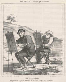 Les paysagistes. Le premier copie la nature..., 1865.  Creator: Honore Daumier.