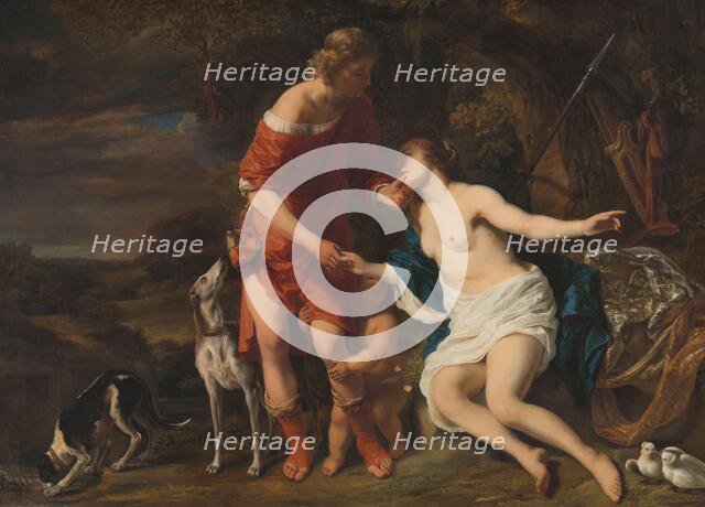 Venus and Adonis, c.1658. Creator: Ferdinand Bol.