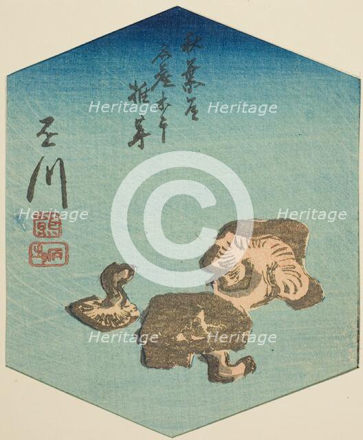 Kakegawa, section of sheet no. 7 from the series "Cutout Pictures of the Tokaido Road..., c.1848/52. Creator: Ando Hiroshige.