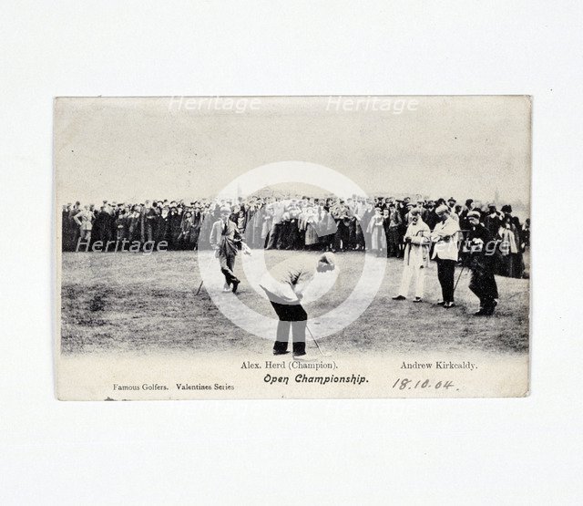Alex Herd putting at the Open Championship, c1902. Artist: Unknown