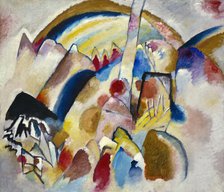 Landscape with Red Spots No. 2 (Landschaft mit roten Flecken Nr. 2), 1913. Artist: Kandinsky, Wassily Vasilyevich (1866-1944)