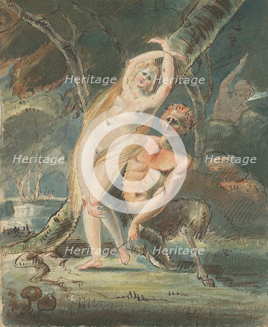 Amymone (?) with a Lecherous Satyr, 1770-80. Creator: William Hamilton.