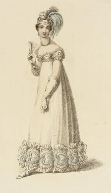 Fashion Plate (Evening Dress), 1818. Creator: Rudolph Ackermann.