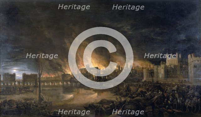 'The Great Fire of London, 1666', (c1666). Artist: Unknown