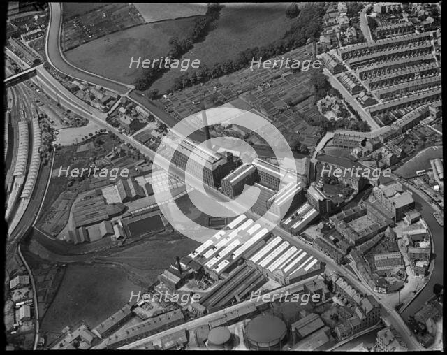 Belle Vue Cotton Spinning Mills and environs, Skipton, North Yorkshire, c1930s. Creator: Arthur William Hobart.