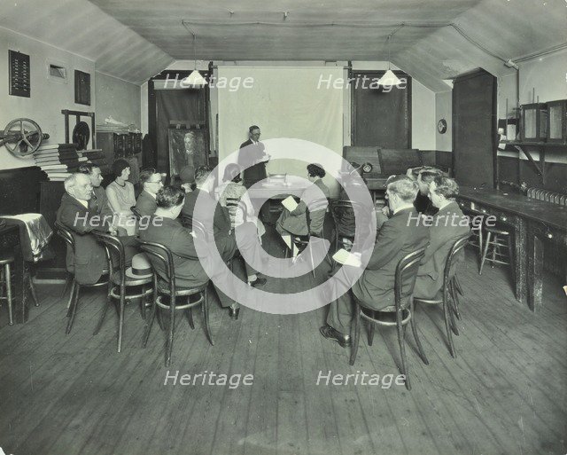 Class of adults studying antiques, Brixton Commercial Evening Institute, London, 1930. Artist: Unknown.