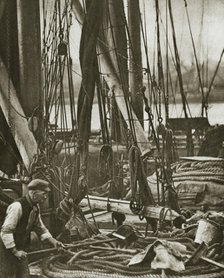 At the foot of the mast on a Thames Barge, London, 20th century. Artist: Unknown