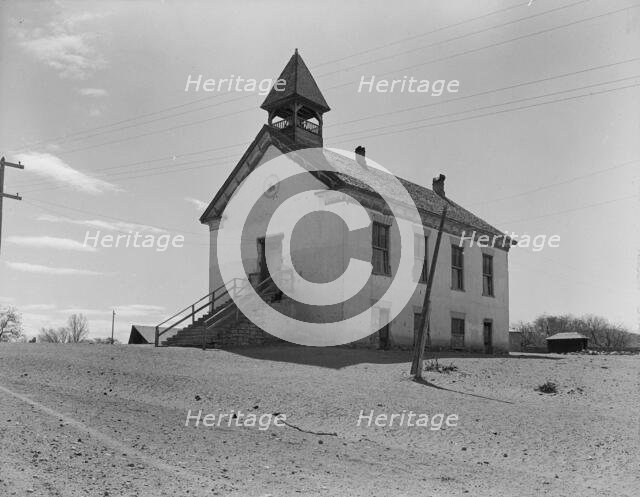 The church in the center of town (Mormon), Escalante, Utah, 1936. Creator: Dorothea Lange.