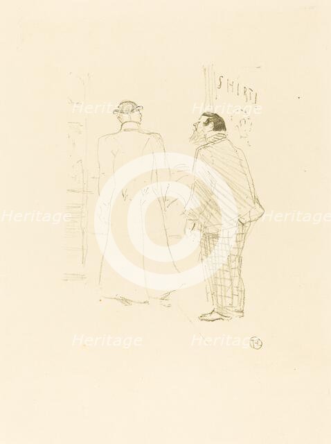 The First Vendor of Jourdan and Brown (Le premier vendeur de Jourdan et Brown), 1897. Creator: Henri de Toulouse-Lautrec.