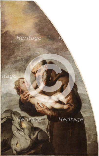 Saint Felix of Cantalice with the Christ Child, 1665-1666. Creator: Murillo, Bartolomé Estebàn (1617-1682).