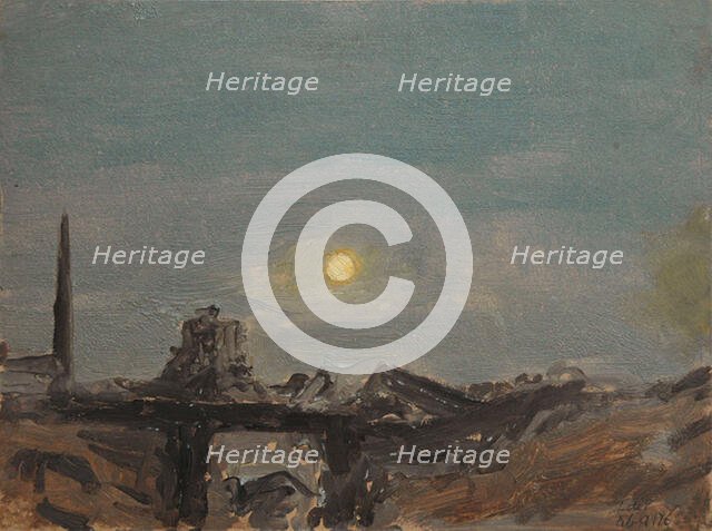 Full Moon Over Luxor Ruins, Off the Nile, February 9, 1876. Creator: Lockwood de Forest.