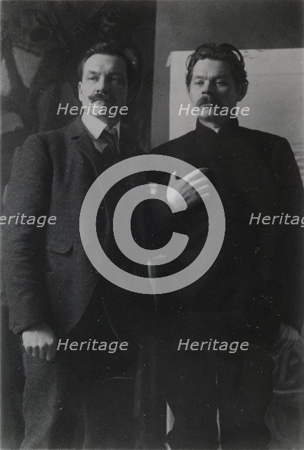 Akseli Gallen-Kallela and Maxim Gorky in Helsinki, c. 1905.