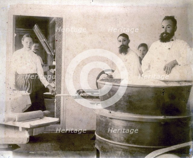 Production of mineral water cake, Yessentuki, Russia, 1900s.  Artist: Anon