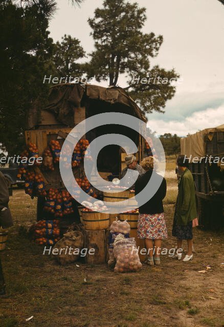 Fruit wagon at the Pie Town, New Mexico Fair, 1940. Creator: Russell Lee.