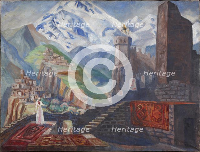 Stage design for the opera Béla by A. Alexandrov, 1946. Artist: Dmitriyev, Vladimir Vladimirovich (1900-1948)