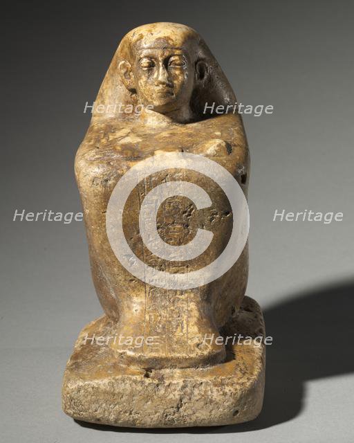 Block Statue of Djedbastetiufankh, c. 664-610 BC. Creator: Unknown.
