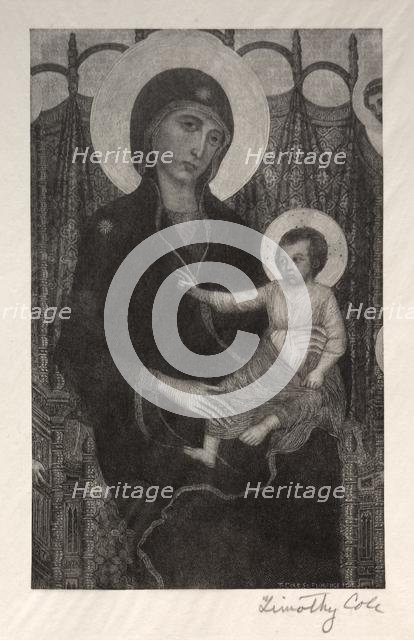 Old Italian Masters: Madonna and Child, 1885. Creator: Timothy Cole (American, 1852-1931).