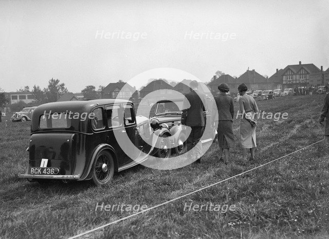 Standard Nine and Standard Flying Twelve at the Standard Car Owners Club Gymkhana, 8 May 1938. Artist: Bill Brunell.