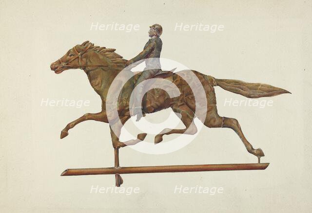 Weather Vane - Horse and Rider, 1937. Creator: Victor F Muollo.