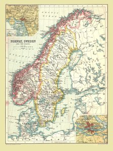 Map of Norway and Sweden, 1902.  Creator: Unknown.