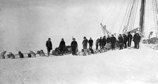 Departure on a Sled Expedition During the Time of Wintering, 1913. Creator: Nikolay Vasilyevich Pinegin.