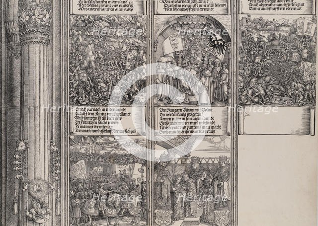 Maximilian's Alliance with Henry VIII; The Double Wedding in Vienna; The Campaign in Gelde..., 1515. Creator: Hieronymus Andreae.