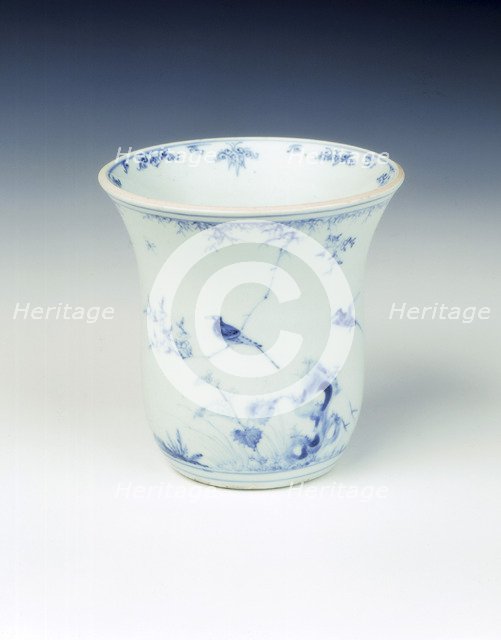 Blue and white tulip-shaped beaker, early Kangxi period, Qing dynasty, China, 1662-1677. Artist: Unknown