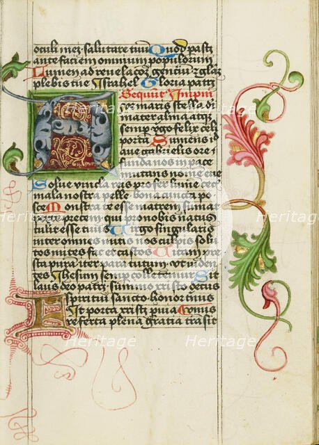 Decorated Initial A; Prayer Book, about 1470-1480. Creator: Workshop of Valentine Noh.
