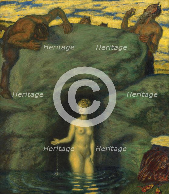 Spring nymph overheard by fauns, 1911. Creator: Stuck, Franz, Ritter von (1863-1928).