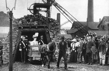 Queen Mary visiting a Welsh colliery, 1935. Artist: Unknown