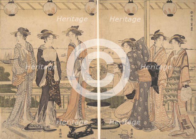 The Four Seasons in Southern Edo: A Summer Scene (Minami shiki; Natsu [no] kei), late 1780s. Creator: Utagawa Toyokuni I.