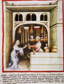 Candles selling, 14th century.  Creator: Unknown.