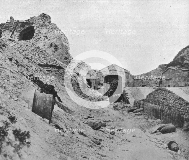 'Inside the wrecked fortress of Sedd el Bahr', 1915. Artist: Unknown.