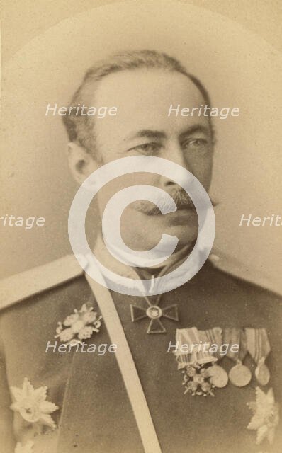 Petr Apollonovich Gresser, half-length portrait, facing slightly right..., between 1880 and 1886. Creator: Unknown.