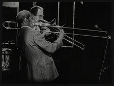 Trombonists Don Lusher and Vic Dickenson playing at the Capital Radio Jazz Festival. Artist: Denis Williams